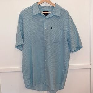 Men's Shirt Quiksilver Button Up Shirt for Men Plaid Large- PreOwned